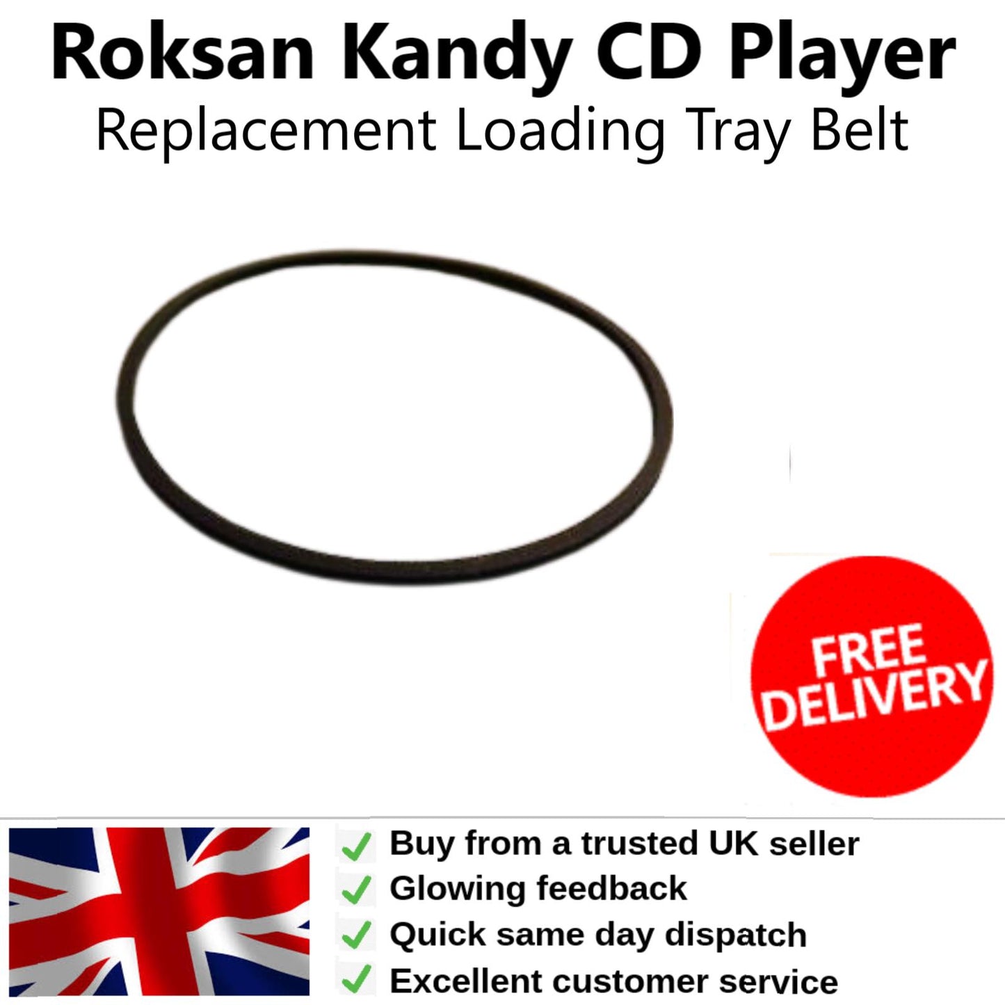 Belt Fits Roksan Kandy CD Player Loading Tray Mech - QUICK FREE P&P